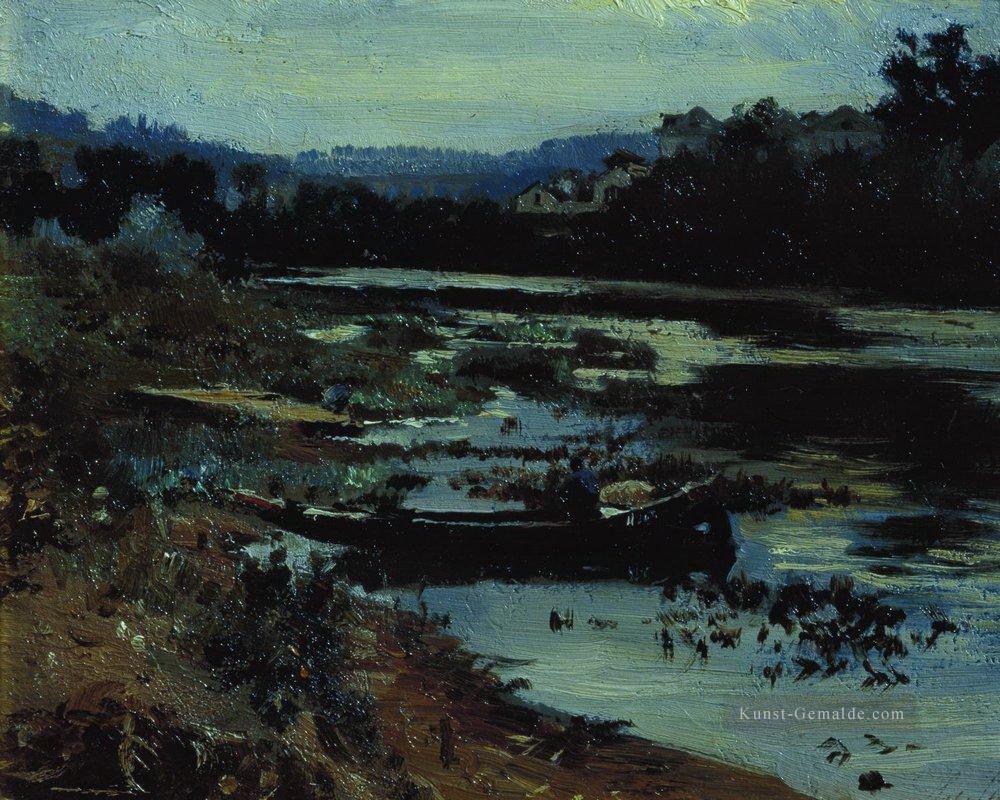 Landschaft mit Boot 1875 Ilja Repin Ölgemälde